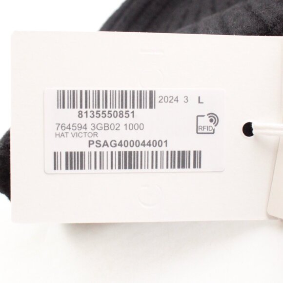 NWT Gucci Wool Cashmere Beanie Hat with Gold-Tone Double G in Black (L) - Picture 8 of 9